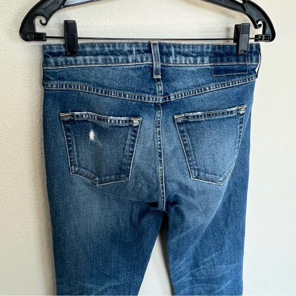 AMO Kick Crop Dive Bar Destroy Raw Hem Jeans Denim Casual Women’s 26 - Picture 7 of 8